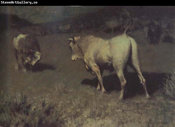 Frederic Remington Moaning of the Bulls (mk43)